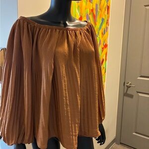 Women's Off-Shoulder Brown Top